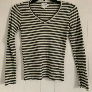 Michael Stars Anthopologie Long Sleeve Black & White Striped Pullover Size XS/S